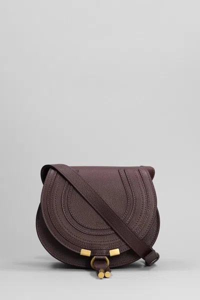 Chloé Mercie Small Shoulder Bag In Viola Leather