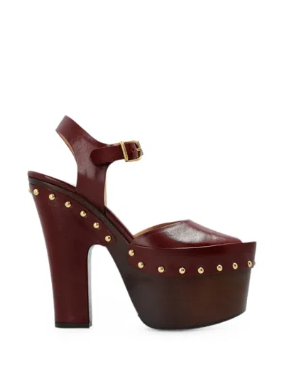 Chloé Meret Stud-embellished Sandals In Red