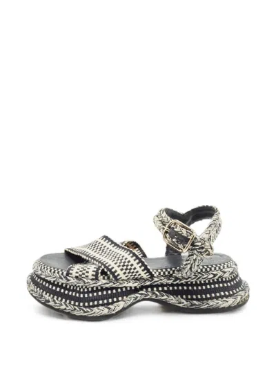 Pre-owned Chloé Meril Platform Sandals In Black