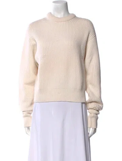 Pre-owned Chloé Merino Wool Crew Neck Sweater In Neutral