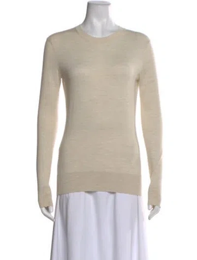 Pre-owned Chloé Merino Wool Crew Neck Sweater In Neutral