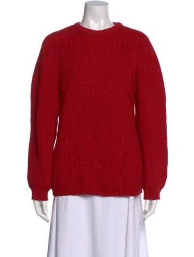 Pre-owned Chloé Merino Wool Crew Neck Sweater In Red