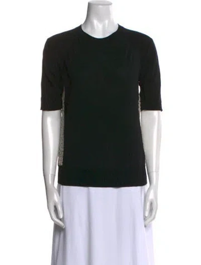 Pre-owned Chloé Merino Wool Crew Neck T-shirt In Black
