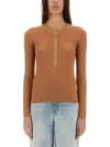 Chloé Ribbed Silk Top In Pink