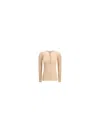 Chloé Merino Wool Henley Sweater In Neutral