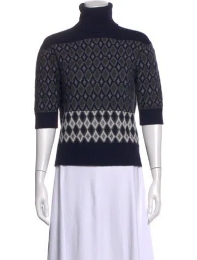 Pre-owned Chloé Merino Wool Patterned Sweater In Blue