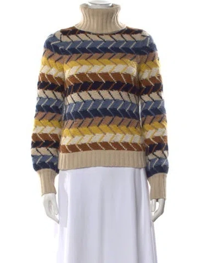 Pre-owned Chloé Merino Wool Patterned Sweater In Neutral