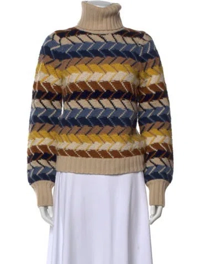 Pre-owned Chloé Merino Wool Printed Sweater In Neutral