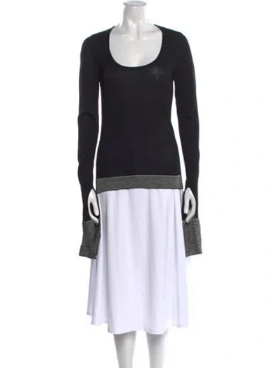 Pre-owned Chloé Merino Wool Scoop Neck Sweater In Black