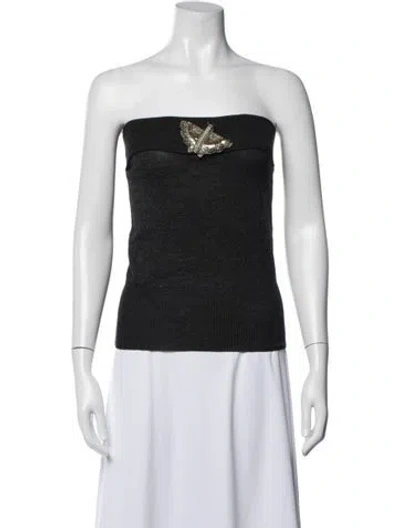 Pre-owned Chloé Merino Wool Strapless Top In Blue