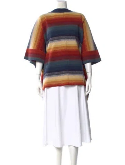 Pre-owned Chloé Merino Wool Striped Sweater In Blue