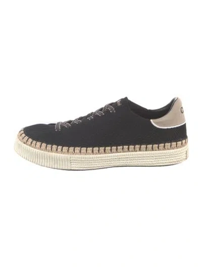 Pre-owned Chloé Mesh Accents Espadrilles In Black