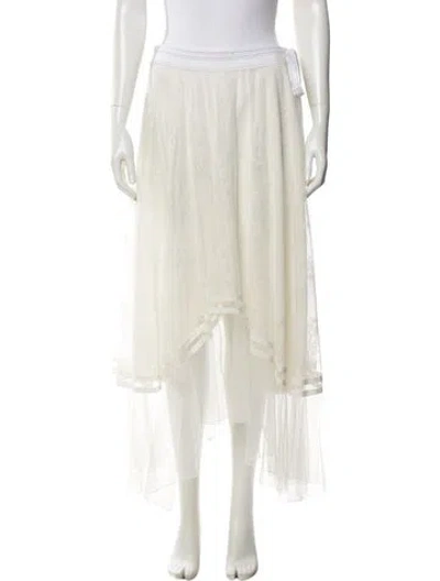 Pre-owned Chloé Mesh Accents Midi Length Skirt In Neutral