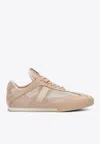Chloé Kick Leather And Suede-trimmed Mesh Sneakers In Pink