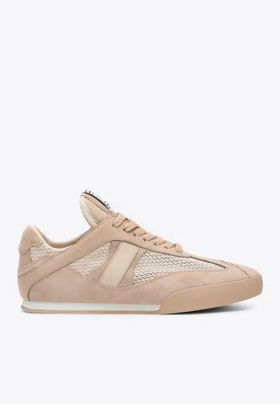 CHLOÉ MESH AND LEATHER LOW-TOP SNEAKERS