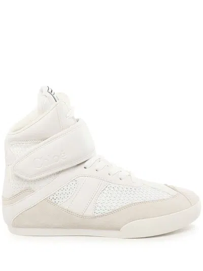 CHLOÉ CHLOÉ MESH AND SUEDE KICK HIGH-TOP SNEAKERS SHOES