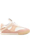 Chloé Kick Leather And Suede-trimmed Mesh Sneakers In Neutral