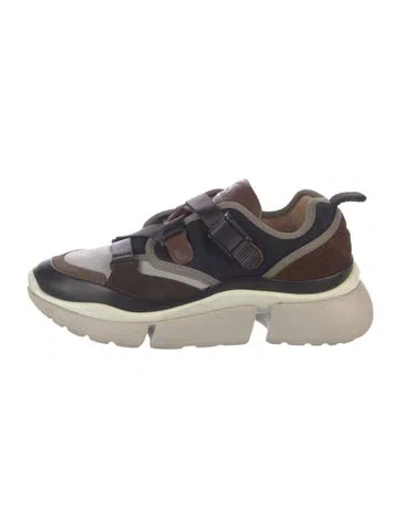 Pre-owned Chloé Mesh Patterned Sneakers In Black