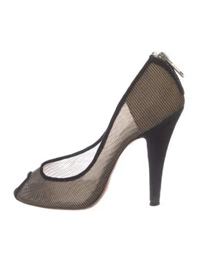 Pre-owned Chloé Mesh Printed Pumps