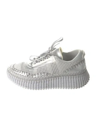 Pre-owned Chloé Mesh Sneakers In Gray