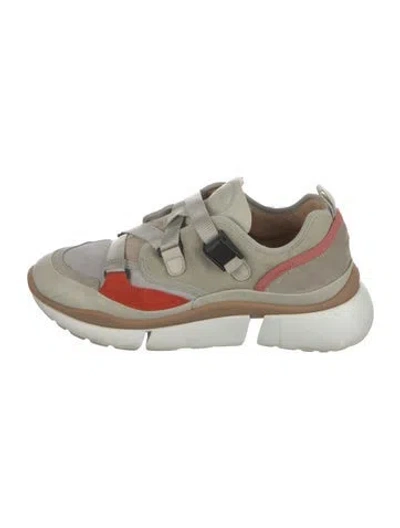 Pre-owned Chloé Mesh Sneakers In Neutral
