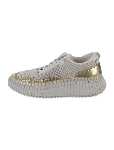 Pre-owned Chloé Mesh Whipstitch Trim Sneakers