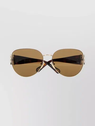 Chloé Metal And Acetate Sunglasses With Nose Pads In Gold