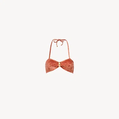Chloé Metal-detail Bikini Top In Orange