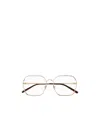 Chloé Metal Geometric-frame Glasses In Brown