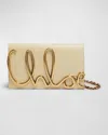 Chloé Metal Logo Crossbody Bag In Smooth Calfskin In Sweet Beige