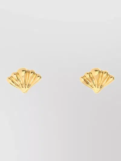 Chloé Metal Mirror Earrings Shell Shape Design