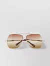 Chloé Platinum Metal Sunglasses In Gold