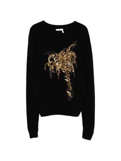 Pre-owned Chloé Metal-embellished Sweater In Black