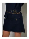 Chloé Metallic Belt With Logo Lettering On The Front And Hook Closure In Brass Woman