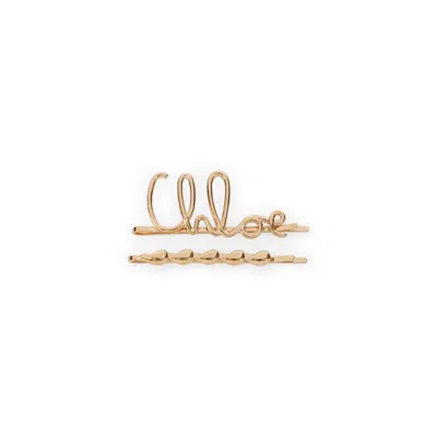 CHLOÉ CHLOÉ METALLIC BRASS HAIRPINS