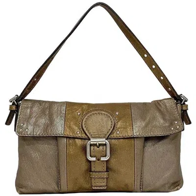 Pre-owned Chloé Metallic Brown Leather Pouch Shoulder Bag ()