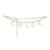 Chloé Metallic Double Chain Belt In Neutral