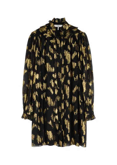 CHLOÉ CHLOE METALLIC FLORAL-JACQUARD SILK-BLEND MINI DRESS