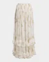 Chloé Metallic Silk Jacquard Maxi Skirt In Coconut Milk