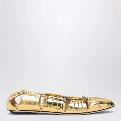 CHLOÉ CHLOÉ | METALLIC GOLD BALLERINA