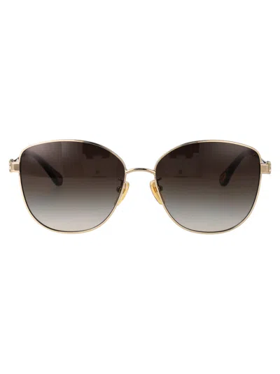 Chloé Metallic Gold Green Sunglasses