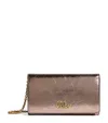Chloé Metallic Iconic Flap Chain Wallet In Grey