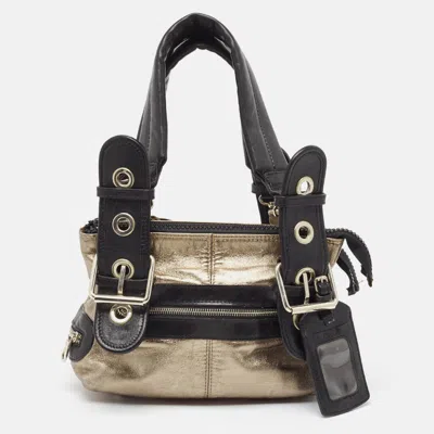 Chloé /metallic Leather Double Zip Shoulder Bag In Animal Print