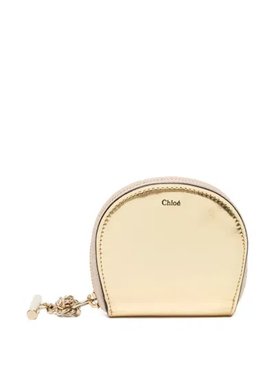 Pre-owned Chloé Metallic Mirror Coin Purse In Gold