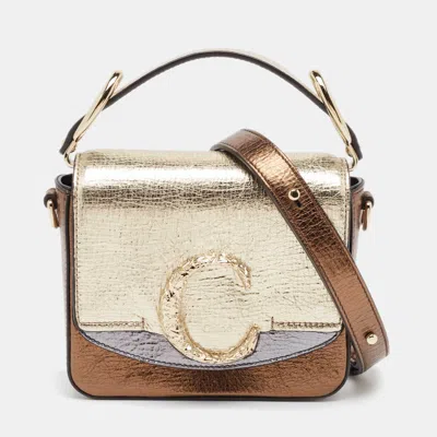 Pre-owned Chloé Metallic Multicolor Leather Mini C Top Handle Bag