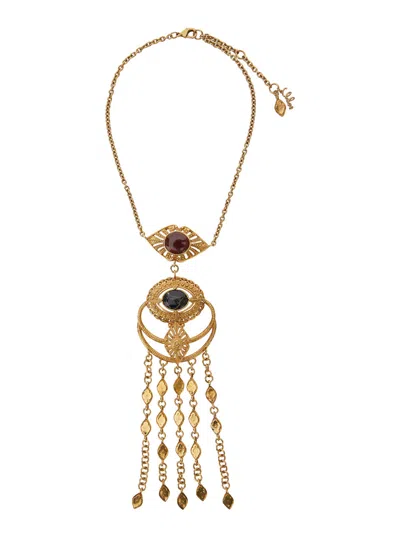 Chloé Metallic Necklace With Rear Claw Clasp Closure And Pendant In Brass Woman
