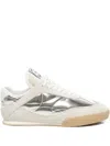 Chloé Kick Sneakers In Silver Suede And Leather