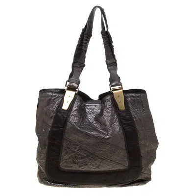 Chloé Metallic Pebbled Leather Shopper Tote In Multi