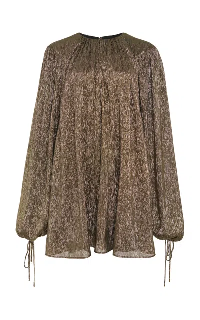 CHLOÉ METALLIC SILK TUNIC TOP