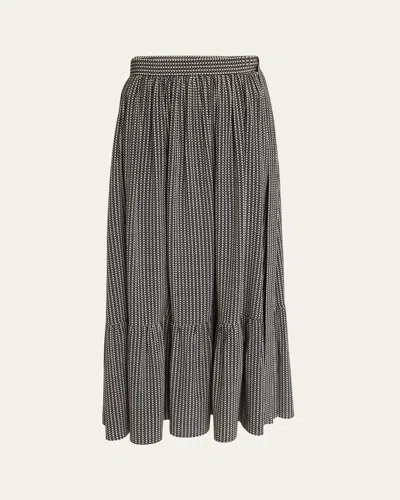 CHLOÉ MICRO CHECK SILK MAXI SKIRT